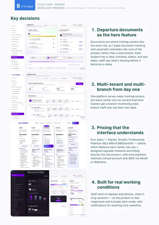 Case study page 8: Key decisions