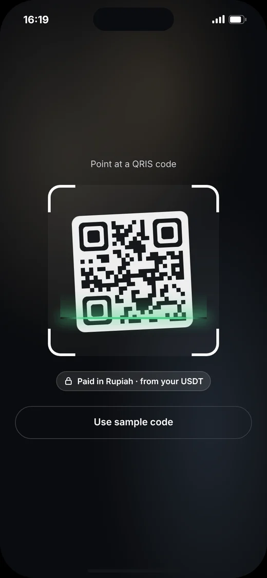 Scanning a QRIS code